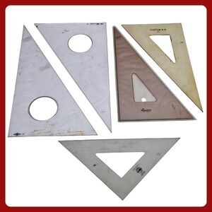 Alvin & Pickett Vintage Architecture Drafting Triangle Set 6pc